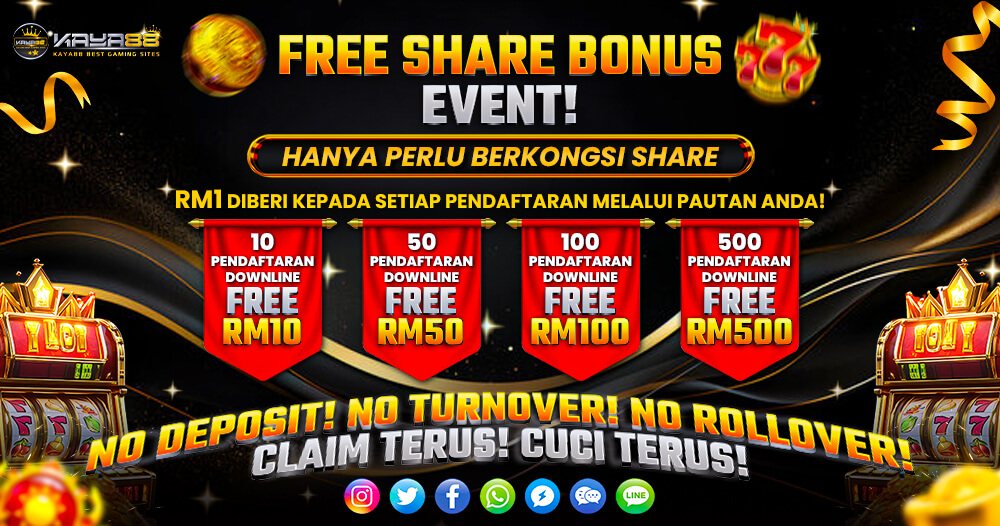 4D Lotto free share bonus event offering up to RM500 no deposit required on Kaya88